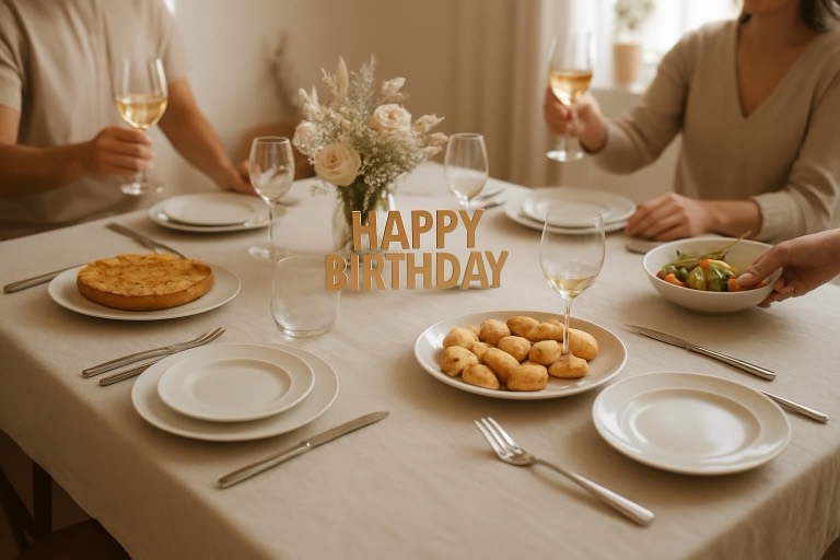 Mesa posta: Aniversário