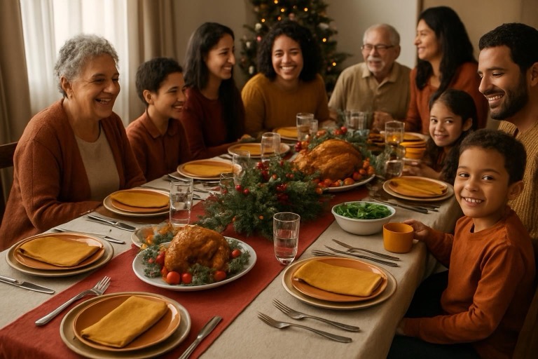 Mesa posta: Natal da família toda