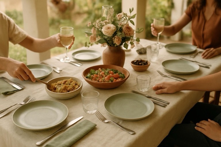 Mesa posta: Almoço na varanda